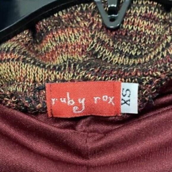 Ruby Rox XS Earthtone Striped Cowl Neck Bodycon Sheath Knit Dress - Picture 9 of 13